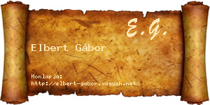 Elbert Gábor névjegykártya
